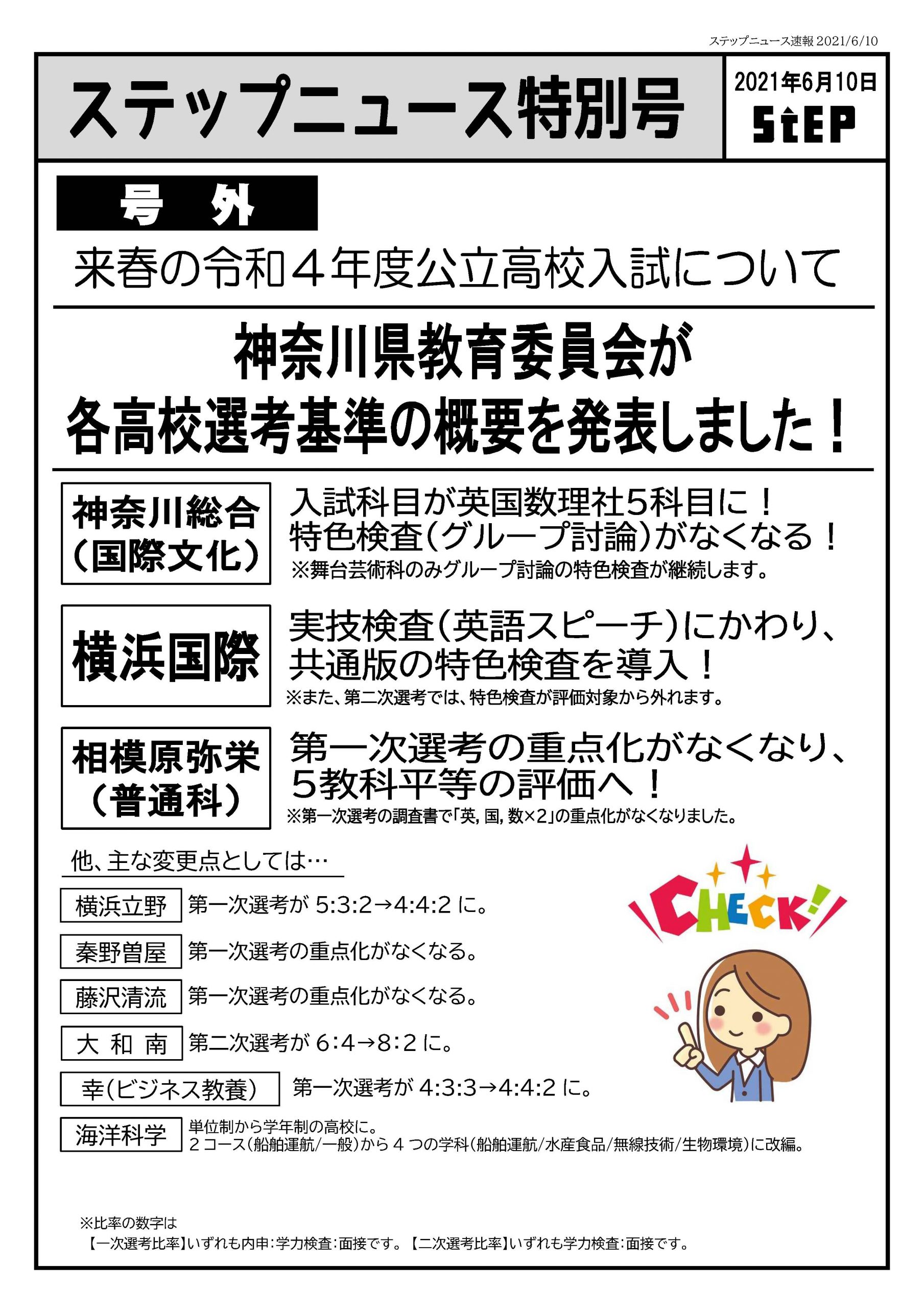 来春 22年度 神奈川県公立高校入試の選抜基準が発表されました Stepあれこれブログ 来春 22年度 神奈川県公立高校入試の選抜基準が発表されました Stepあれこれブログ